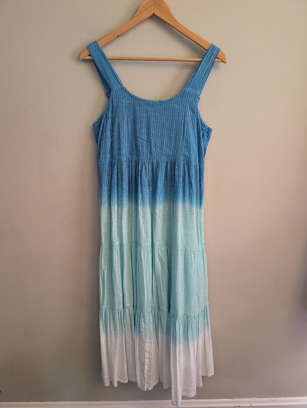 Linda Anderson Blue Ombre Maxi Sleeveless Dress Size S